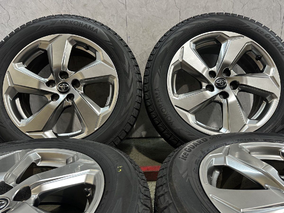 タイヤ新品 25年製【YK G075 225/60R18】スタッドレス【トヨタ RAV4 純正ホイール 18インチ 7J5HPCD114.3+35】ハリアーにも　(MTI001) クレジットカード QRコード決済可 タイヤ新品 25年製【YK G075 225/60R18】スタッドレス【トヨタ RAV4