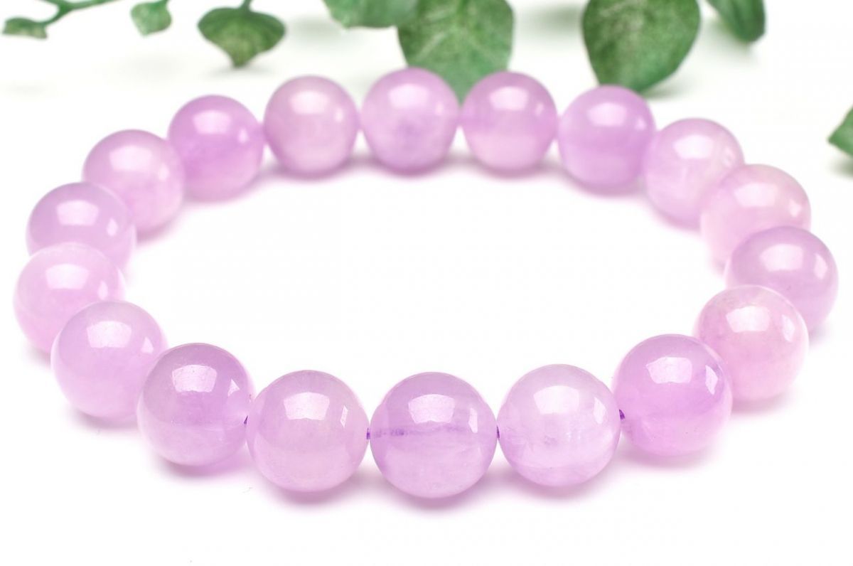 【１点物】ライラックピンクカラー クンツァイト　11.5mm　ブレスレット パワーストーン 天然石 _U9057