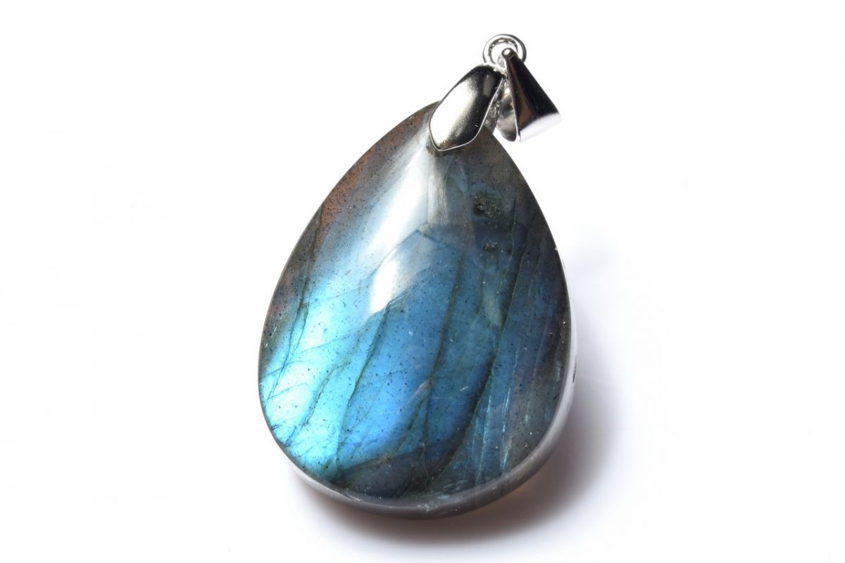1点物】シルバー925◇ブルーシラー ラブラドライト 25x18mm ドロップ