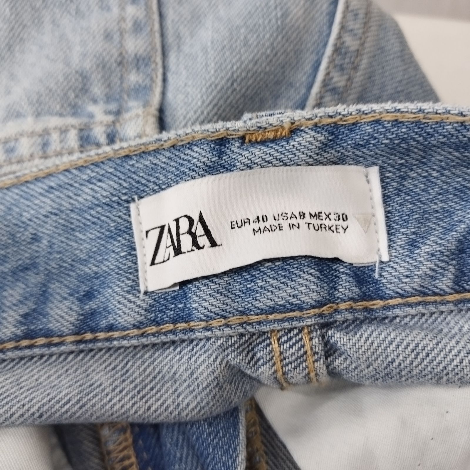 ZARA ザラ TRF ダメージ加工 ミッドライズ バギー デニム パンツ