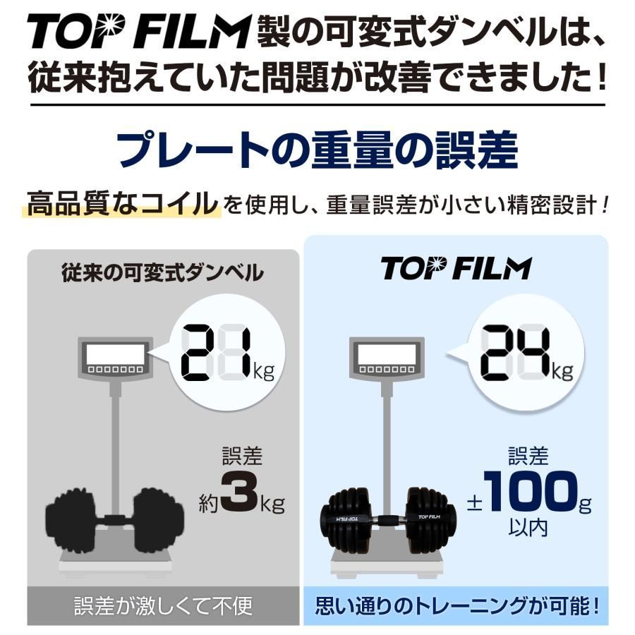 3064 可変式ダンベル 24kg 単品 レッド｜15段階調節 片手1秒重量変更