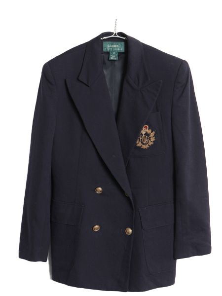 RALPH LAUREN 紺ブレ 金ボタン 90年代 ビンテージ 美シルエット RALPH