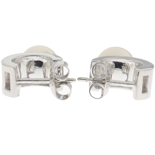 新品仕上げ済）ミキモト MIKIMOTO パール ピアス K18 WG ホワイト 