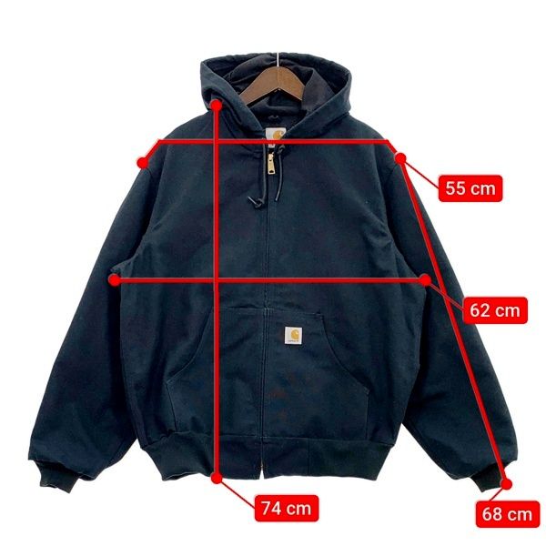 Carhartt J131 ブラック アクティブジャケット USA Carhartt カーハート アクティブ ジャケット ブルゾン USA製 J131-BLK