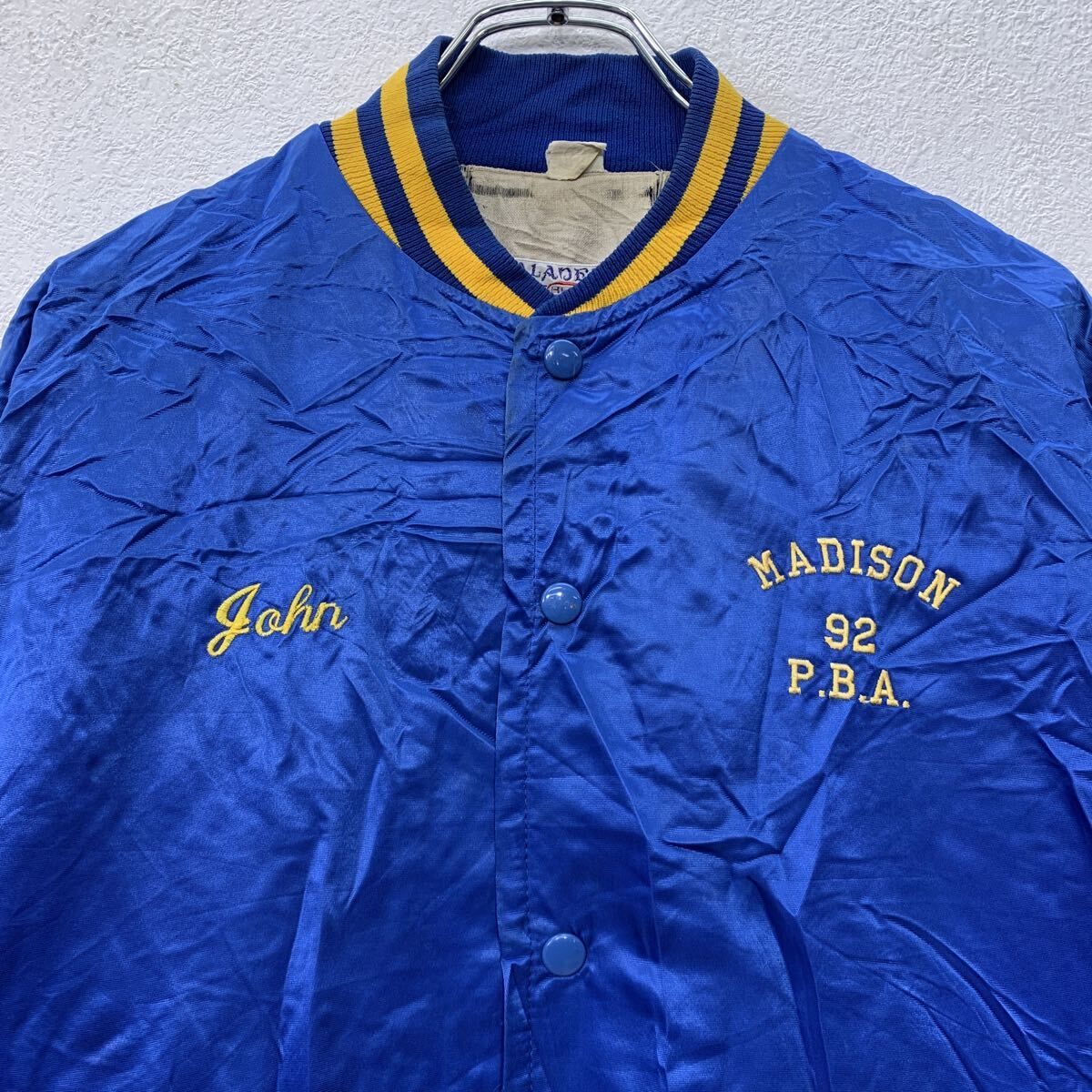 ALADEN ATHLETIC スタジアムジャケット M～ ブルー イエロー スナップ 