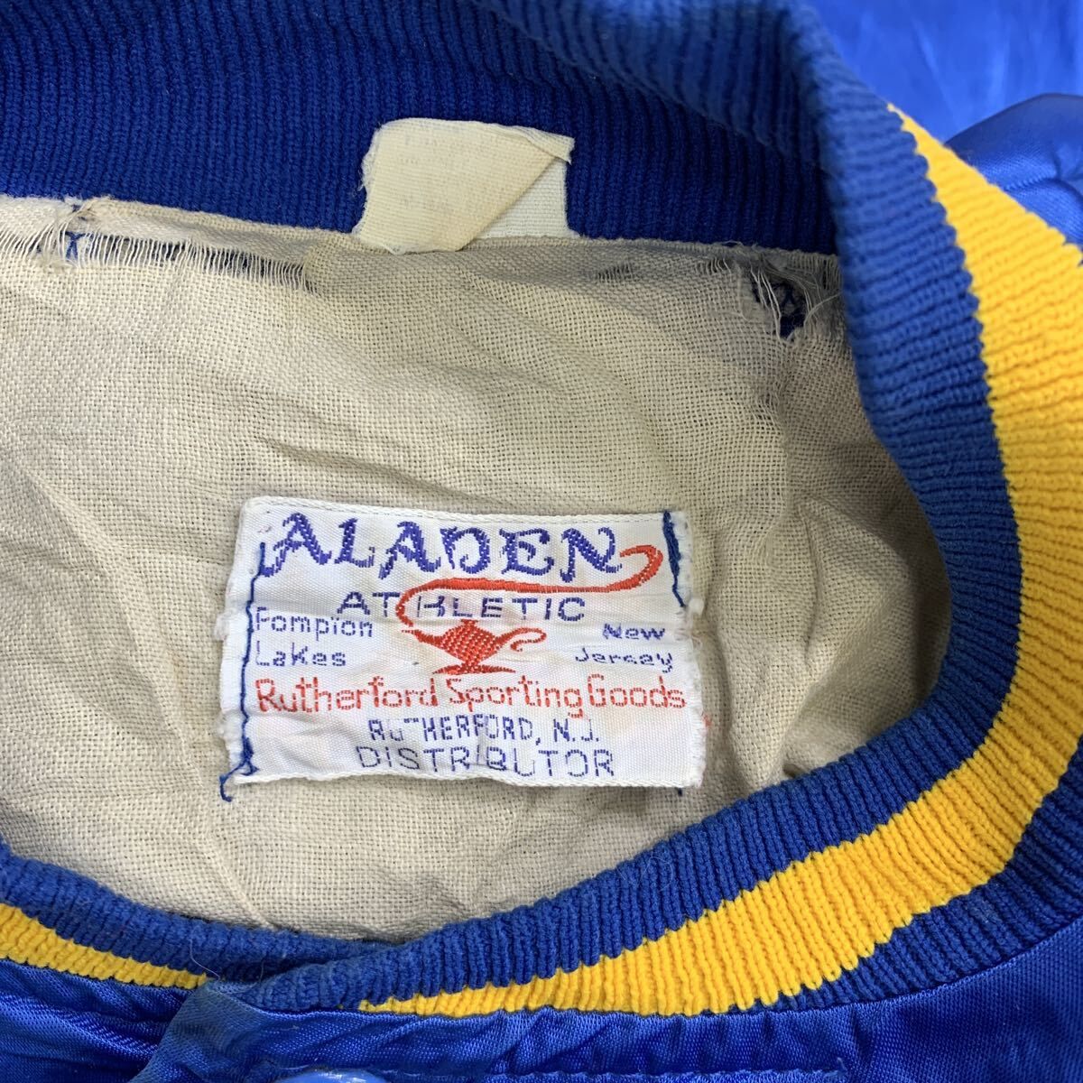 ALADEN ATHLETIC スタジアムジャケット M～ ブルー イエロー スナップ 