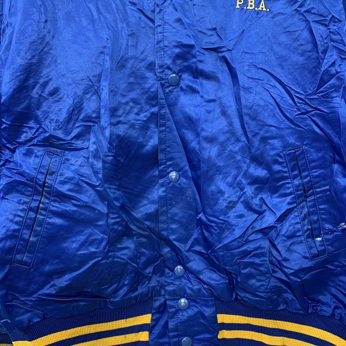 ALADEN ATHLETIC スタジアムジャケット M～ ブルー イエロー スナップ 