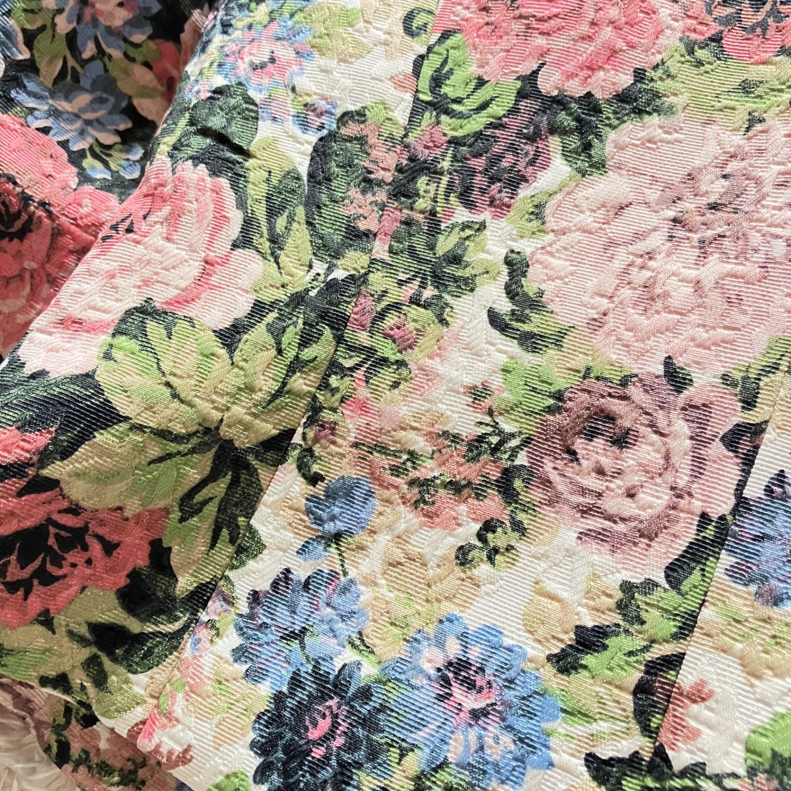 未使用品☆ エムズグレイシー ゴブラン調 花柄ジャケット バラボタン
