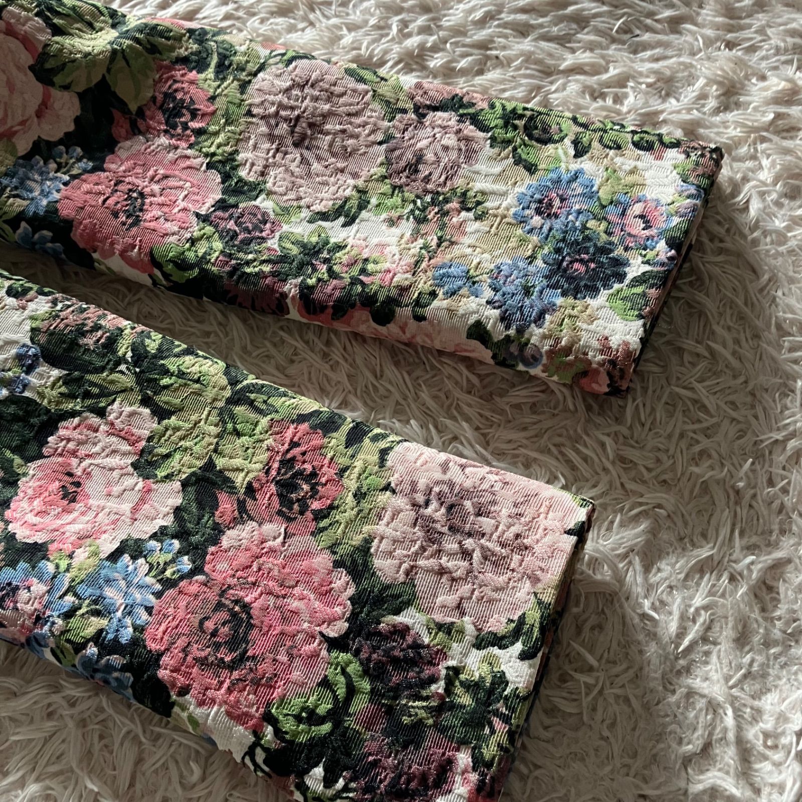 未使用品☆ エムズグレイシー ゴブラン調 花柄ジャケット バラボタン