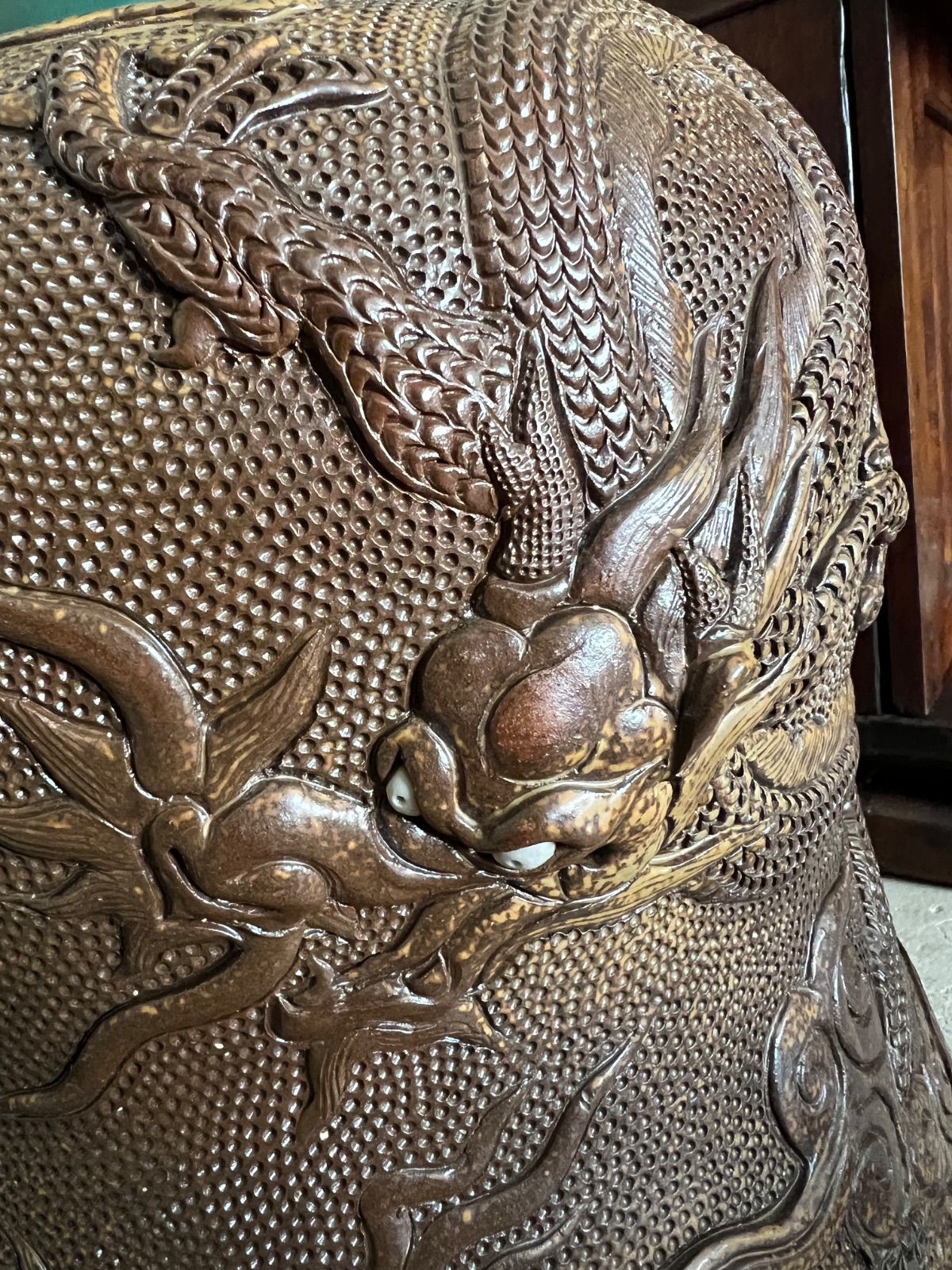 琉球 約68.8㎝大壺 古琉球／陶器／やちむん 雲龍文 花瓶 花生 - メルカリ