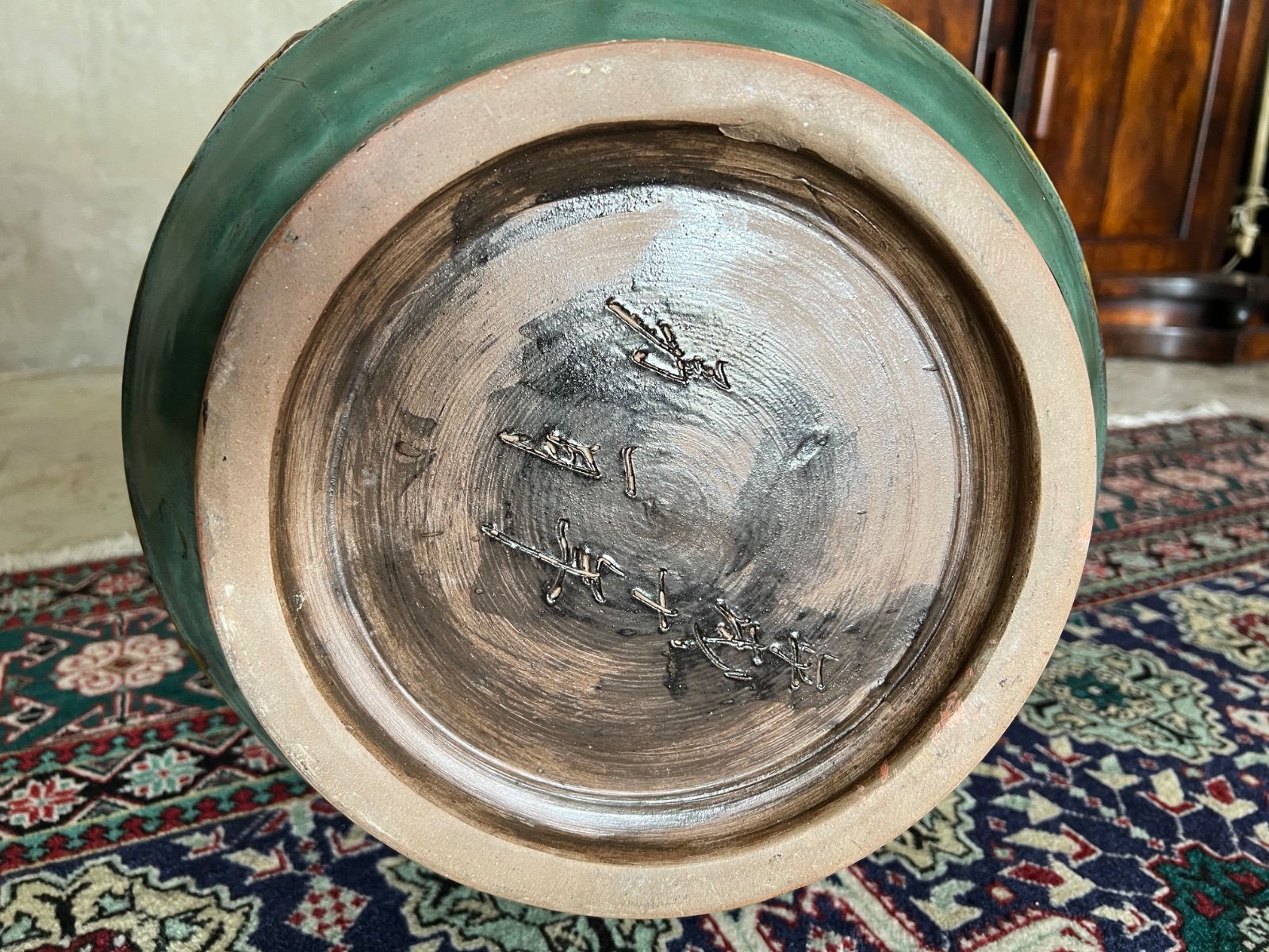 琉球 約68.8㎝大壺 古琉球／陶器／やちむん 雲龍文 花瓶 花生 - メルカリ