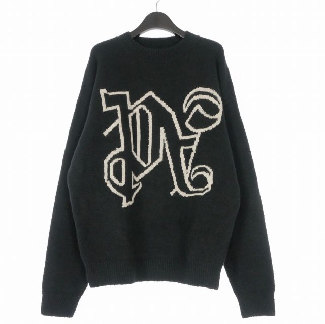 パームエンジェルス PALM ANGELS 24AW Black Monogram Sweater