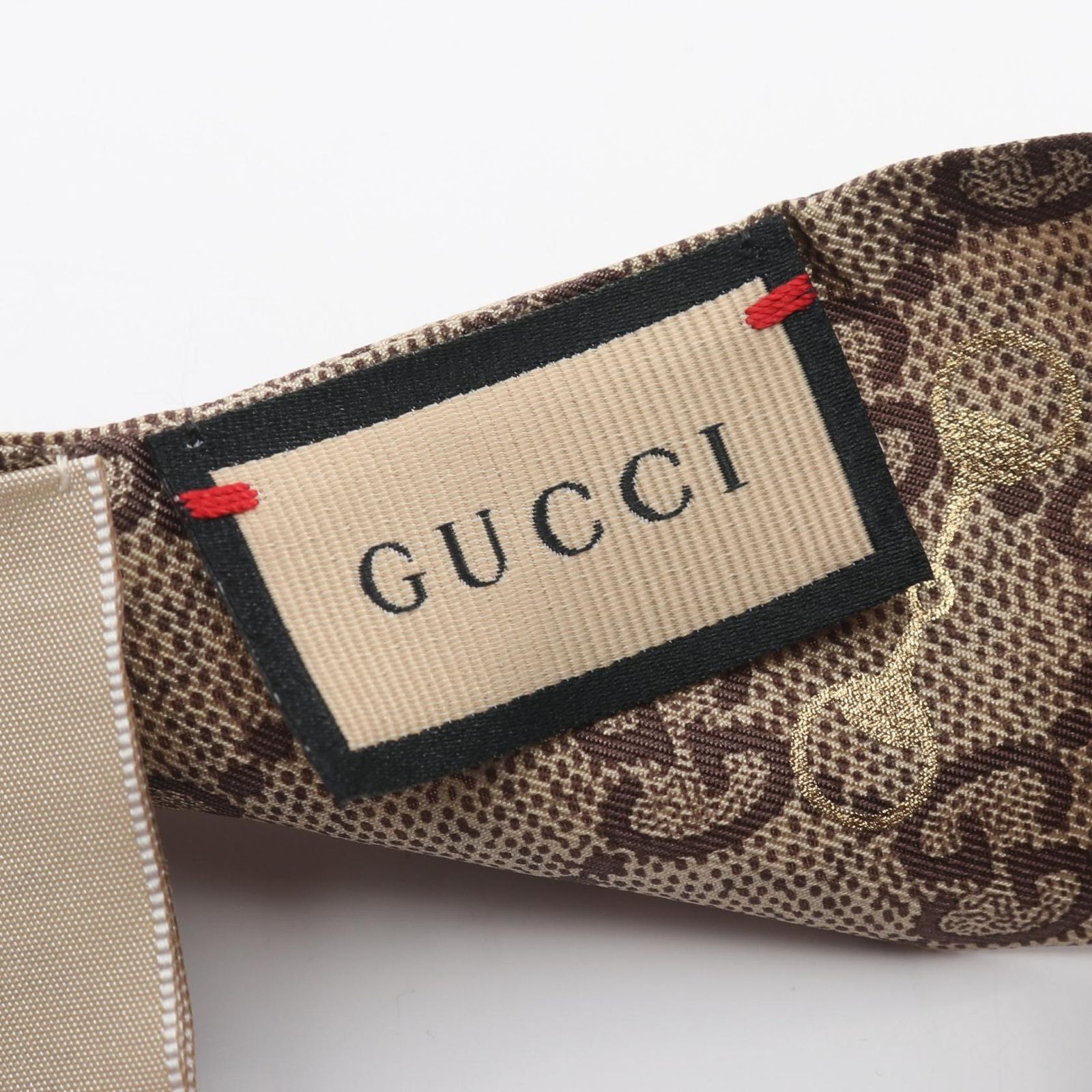 グッチ GUCCI スカーフ ネックボウ GGプリント ホースビット シルク