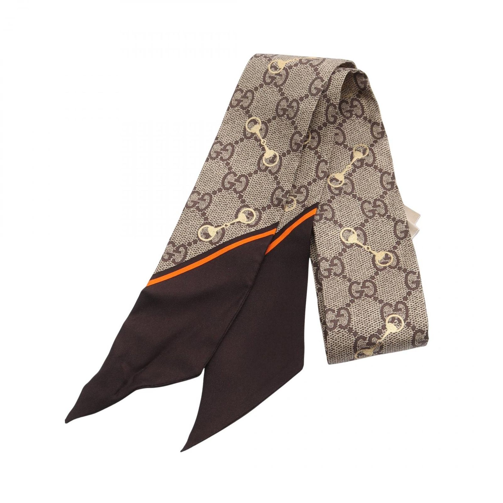 グッチ GUCCI スカーフ ネックボウ GGプリント ホースビット シルク