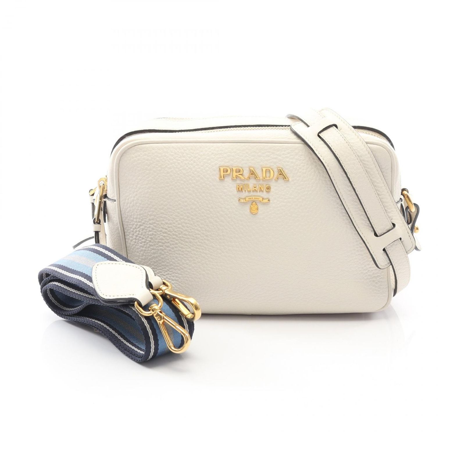 プラダ PRADA ショルダーバッグ VIT DAINO 1BH082 ホワイト レザー W 