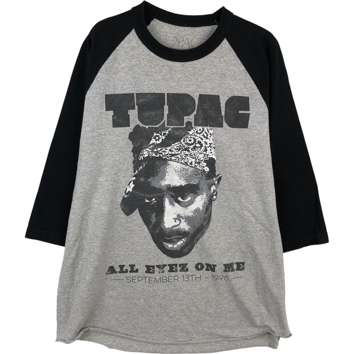 古着 2PAC ツーパック 七分袖 カットオフ ラグラン ラップTシャツ 