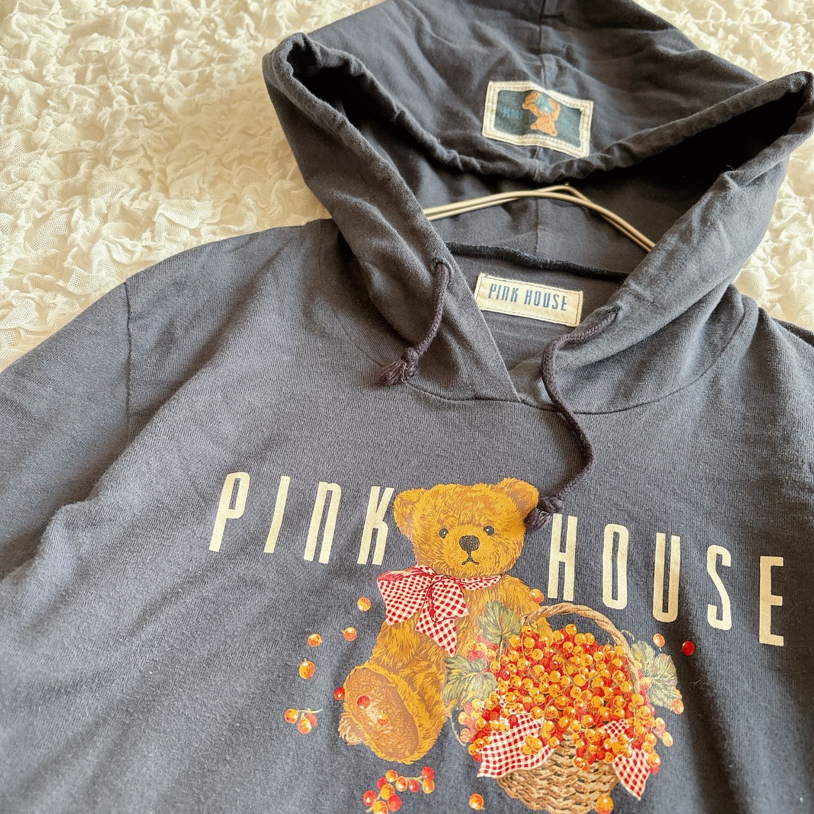 ピンクハウス PINK HOUSE テディベア&ワッペン パーカー 長袖 