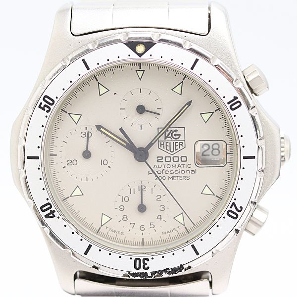 保| 稼働 タグホイヤー プロフェッショナル 2000シリーズ クロノ 172.006 AT 灰文字盤 メンズ腕時計 2000000 2NBG MST ABC18652