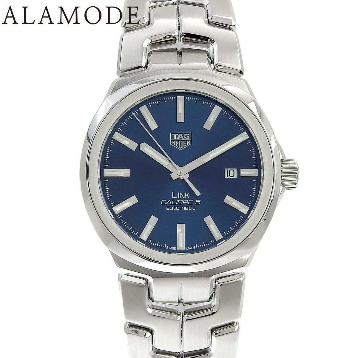 2025年保証書付 タグホイヤー リンク デイト キャリバー5 WBC2112 SS ブルー 自動巻き メンズ 41100098938 アラモード