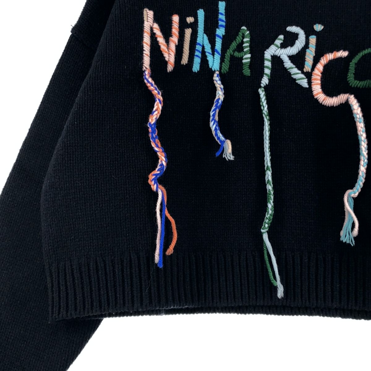 NINA RICCI / ニナリッチ | ロゴ ウール タートルネック ニット