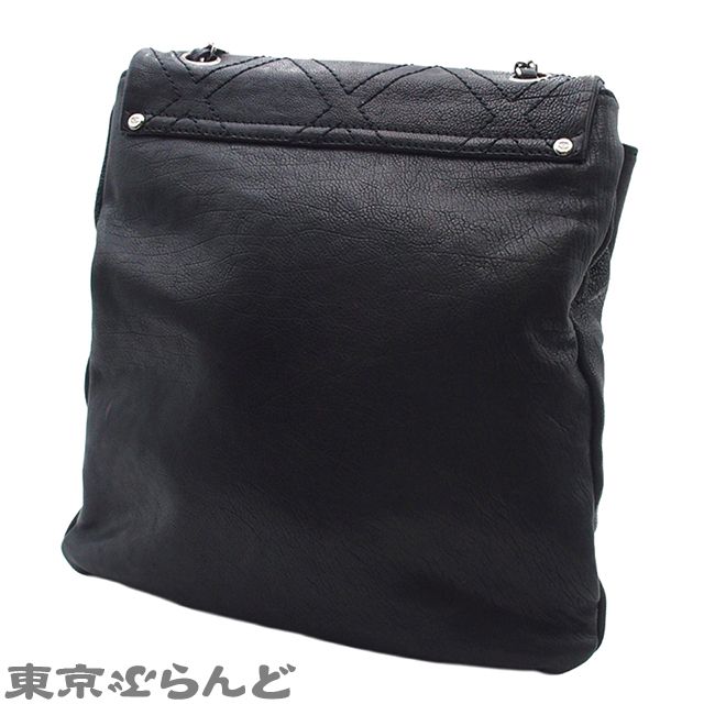 Chanel ブラック レザー ショルダーバッグ 101819029 シャネル CHANEL ショルダーバッグ A32453 ブラック SV金具