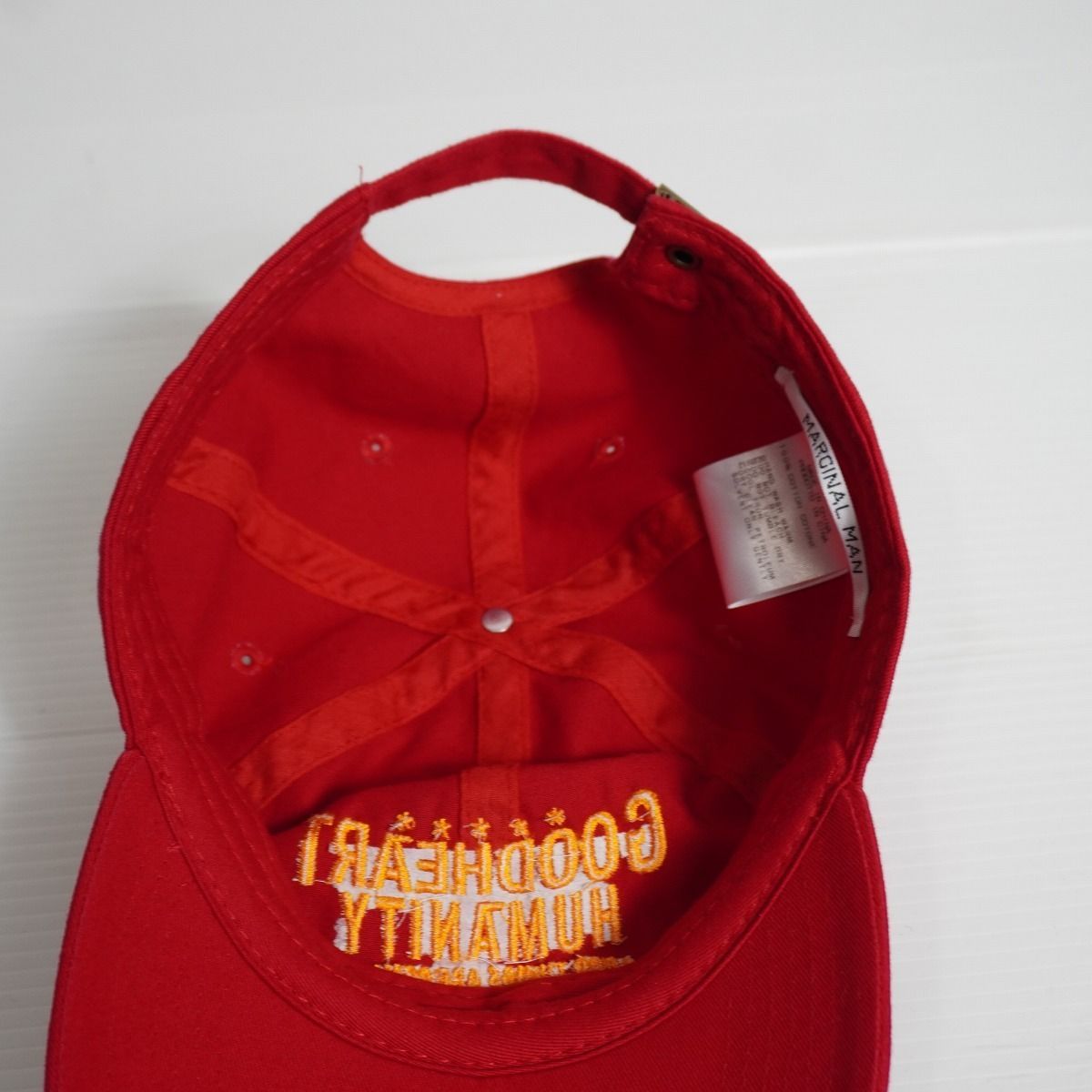 正規 美品 MARGINAL MAN GOODHEART HUMANITY RED ZCAP 6-panel ロゴ 