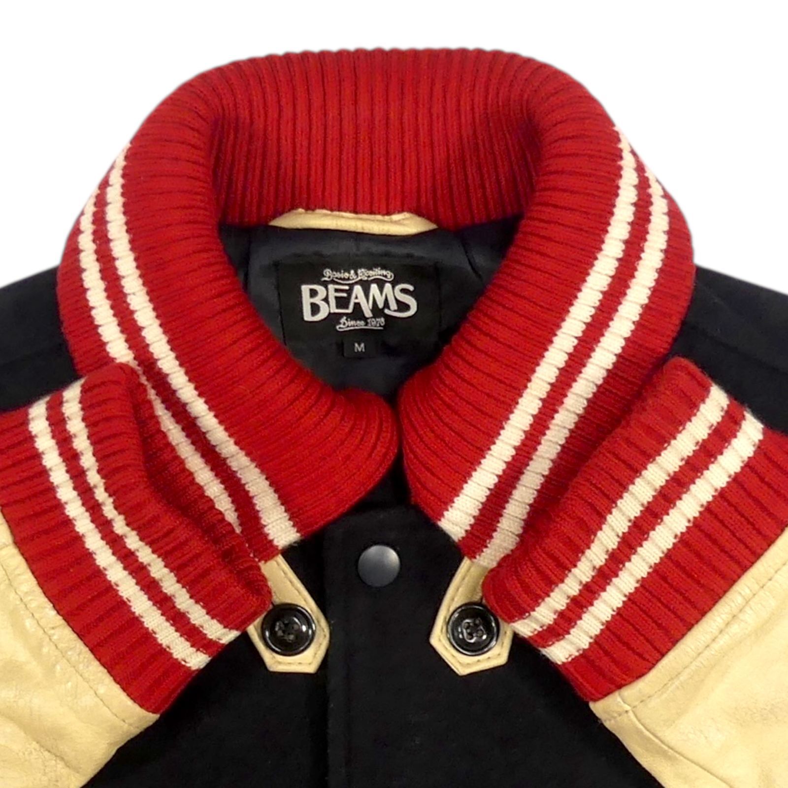 BEAMS ビームス スタジャン M 古着 レザー ブルゾン ジャンパー 本革 