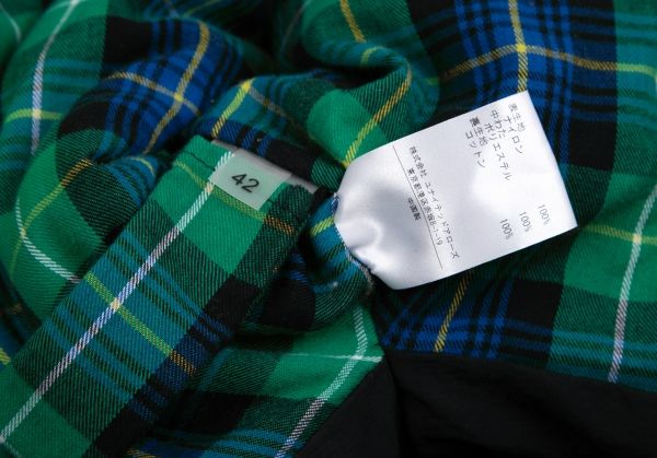 オーフウェアOOF WEAR 裏チェックドルマンフーディー中綿ジャケット 黒 