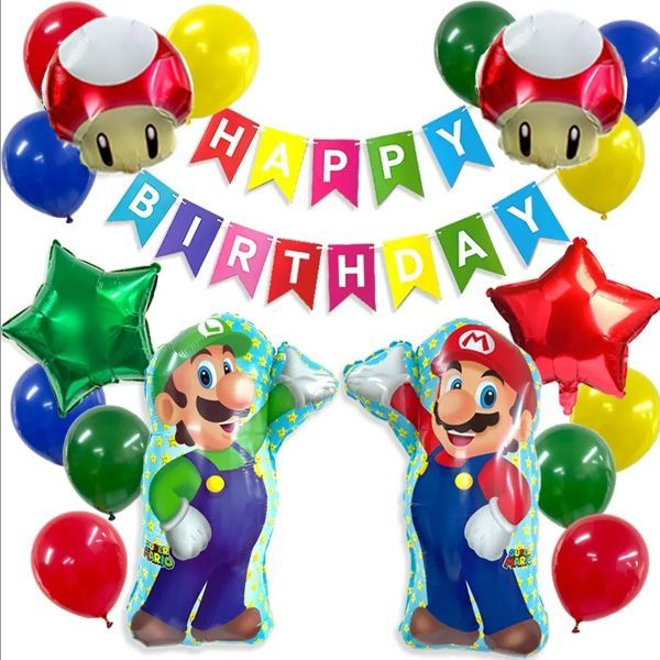 新品】スーパーマリオブラザーズがお誕生日をたのしく祝うカラフル