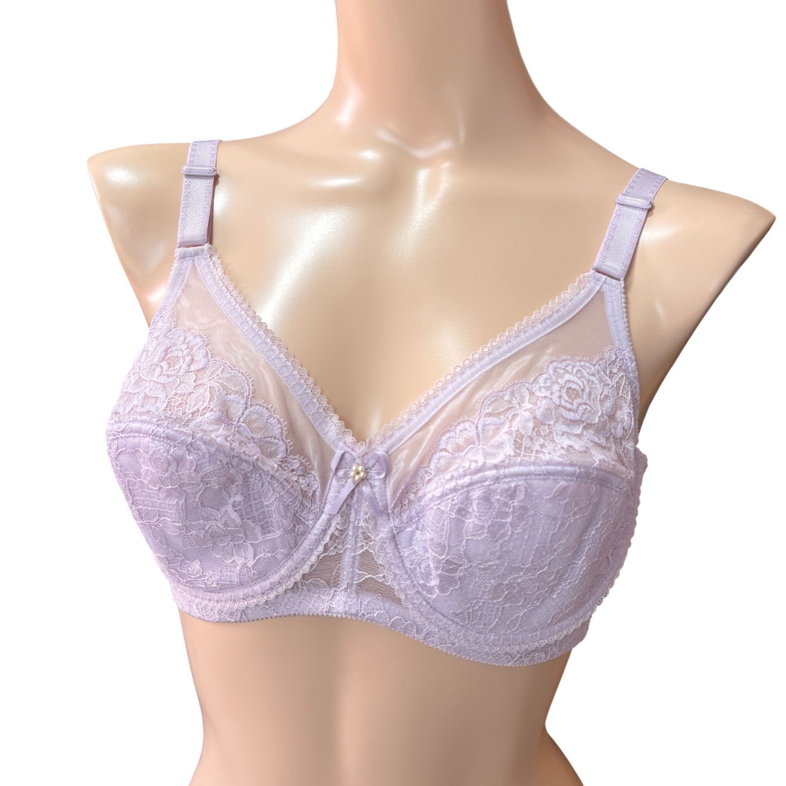 シャンデール✨薄紫 レース装飾 ブラジャー 未使用 未使用品】Chandeal シャンデール ブラジャー D80 ラベンダー
