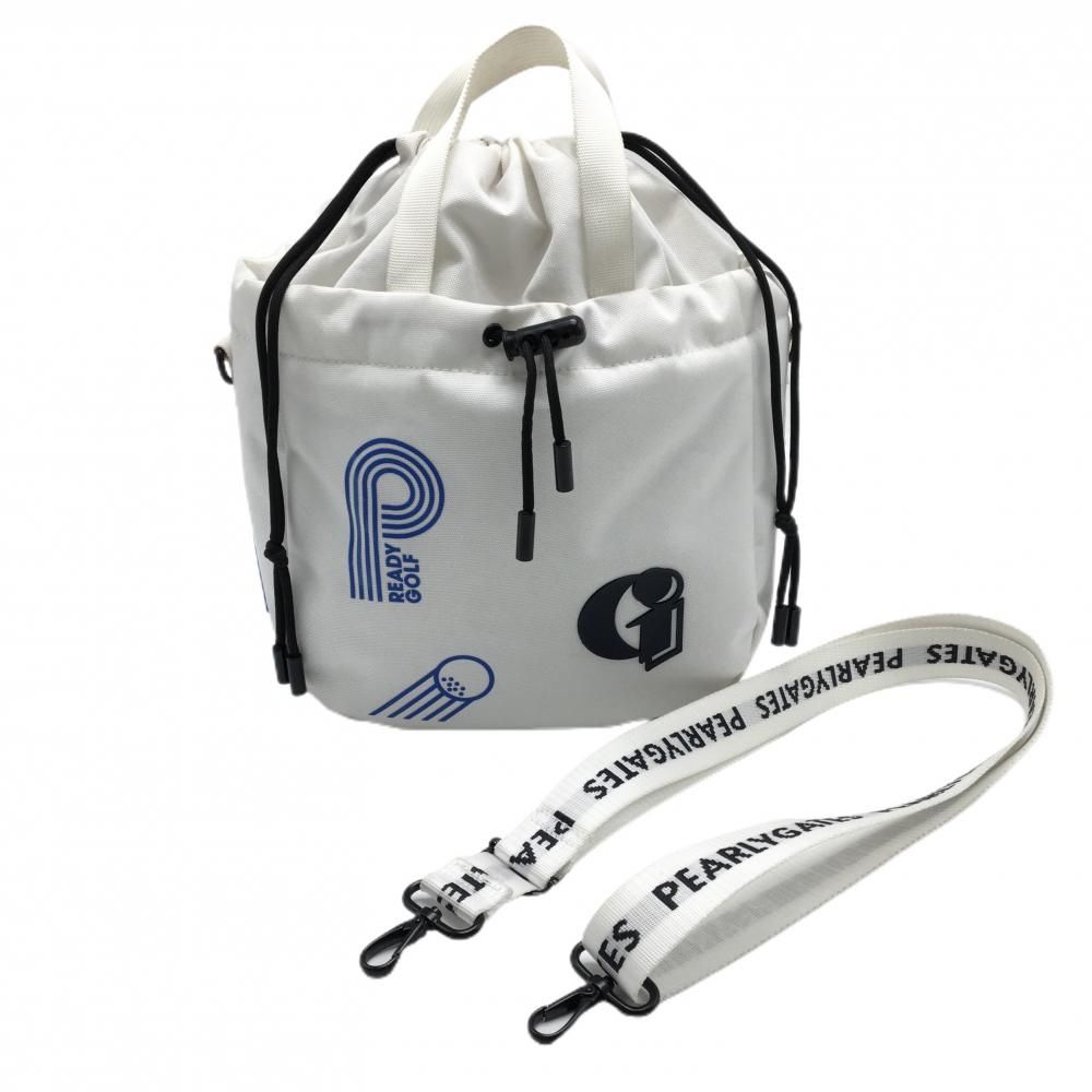 パーリーゲイツ 2WAY保冷カートバッグ 白×ブルー シリコンワッペン ショルダーストラップ FR ゴルフ 2025年モデル PEARLY GATES