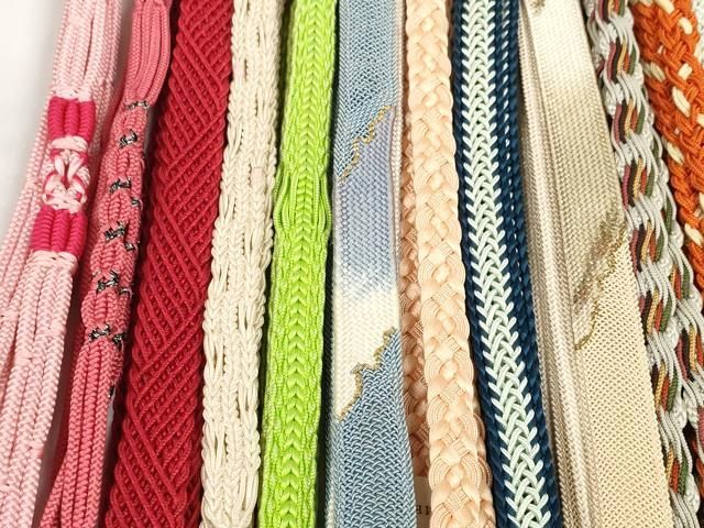 平和屋着物＊夏物　和装小物　帯締め20本セット　レース織　金糸　逸品　DABC1557zzz 単衣 夏用] 正絹 帯締め 綾竹 畳目 レース -全6色- 日本製 衿秀 平組