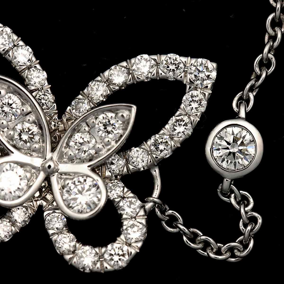 グラフ GRAFF ダブル バタフライ シルエット ダイヤ ネックレス 46cm