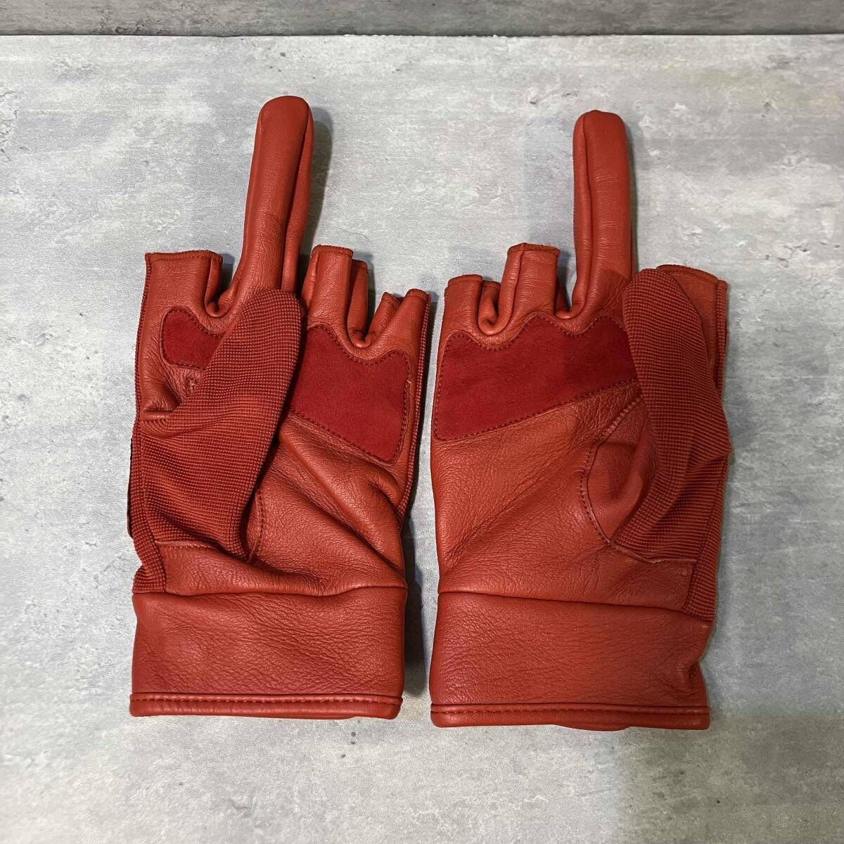 Supreme × Number (n) ine Leather Gloves RED レッド サイズL 