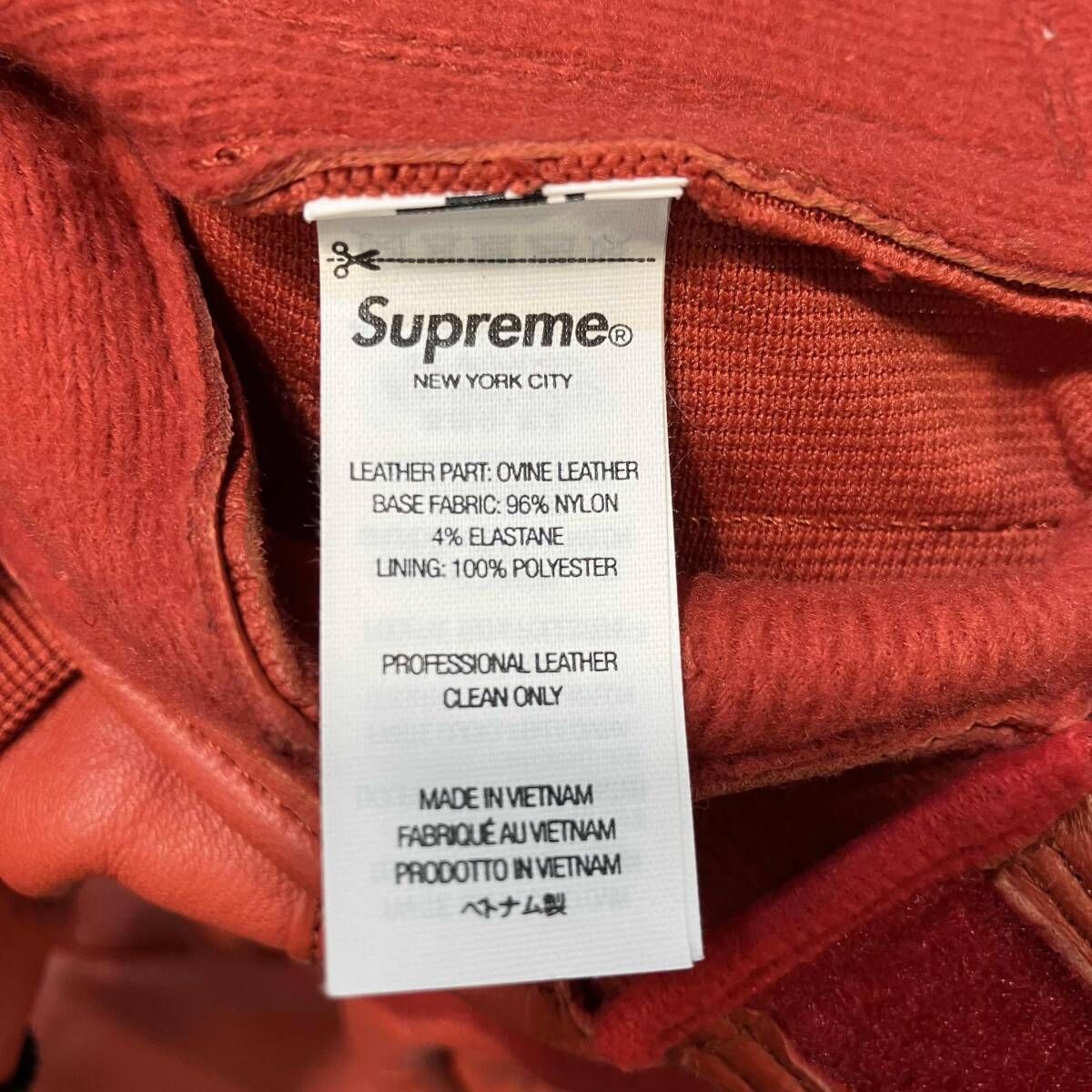 Supreme × Number (n) ine Leather Gloves RED レッド サイズL 