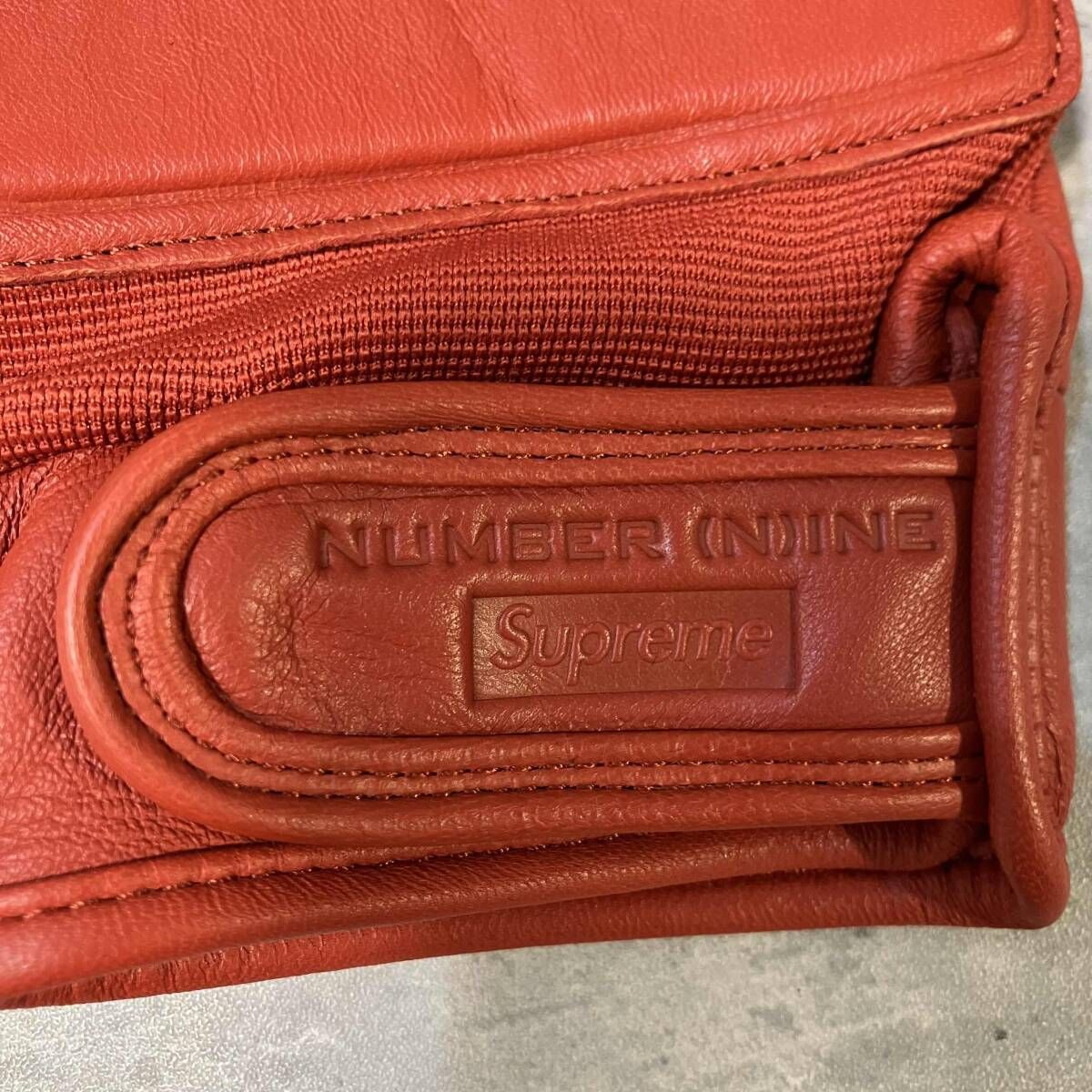 Supreme × Number (n) ine Leather Gloves RED レッド サイズL 