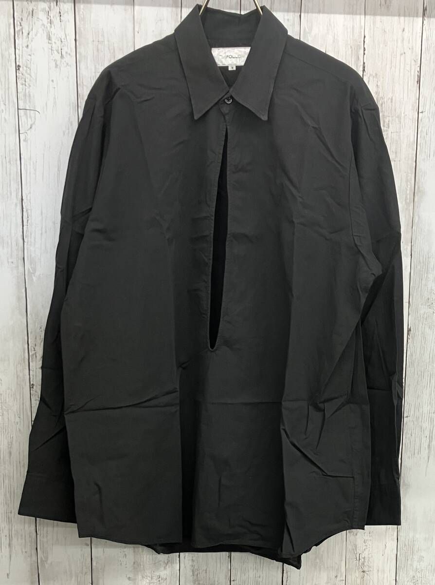 FOLL cotton wool skipper shirt フォル 長袖シャツ スキッパーシャツ