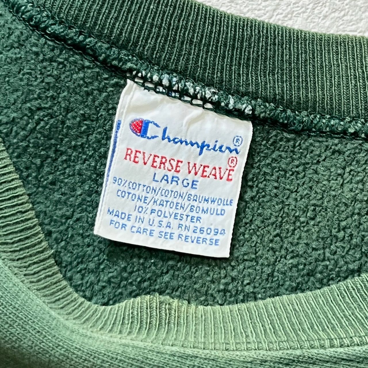90s USA champion REVERSE WEAVE フェード カレッジロゴ スウェット 