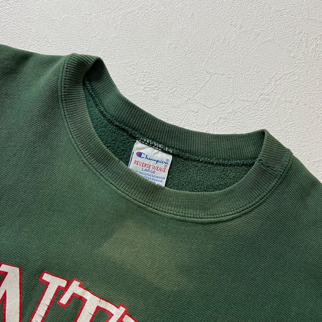 90s USA champion REVERSE WEAVE フェード カレッジロゴ スウェット 