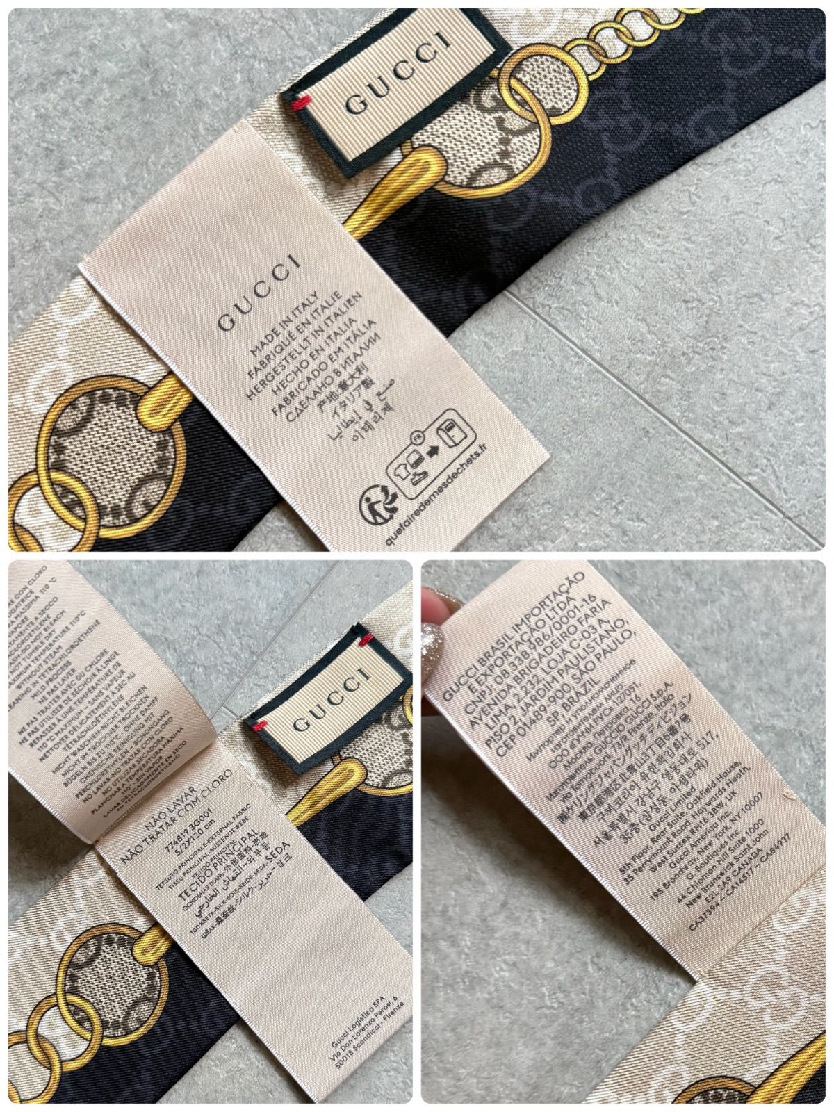 美品 希少 GUCCI グッチ ネックボウ GG ホースビット チェーン 774819