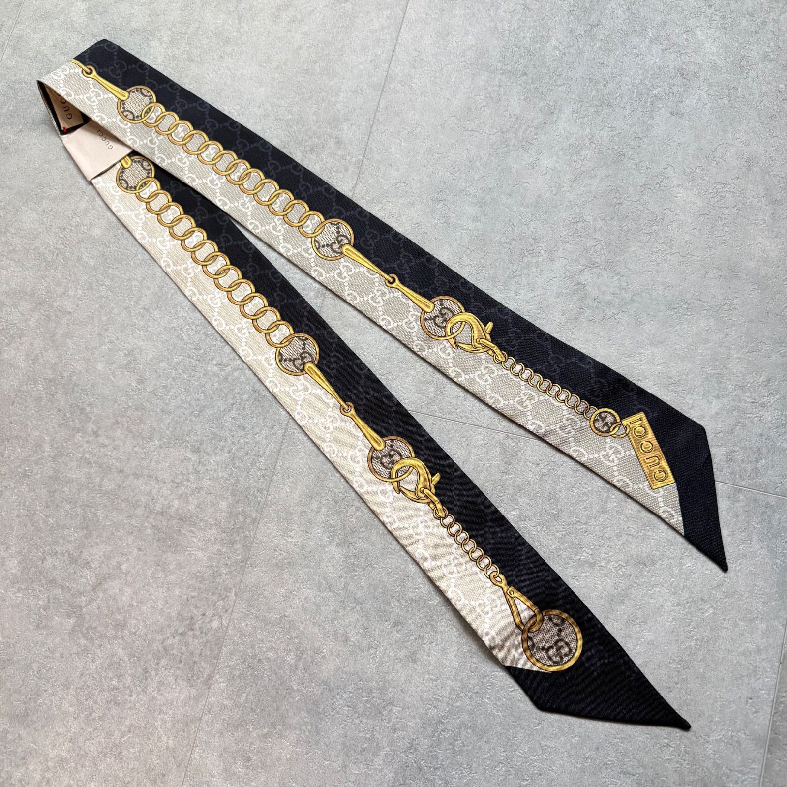 GUCCI ツイルリボン ネックボウ GG ホースビット チェーン 774819 美品 希少 GUCCI グッチ ネックボウ GG ホースビット チェーン 774819