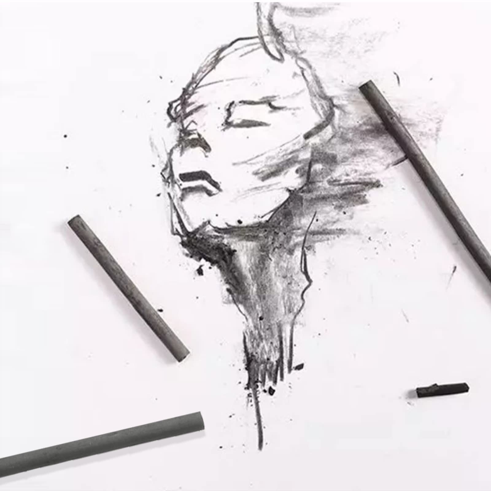 絵画 スケッチ 木炭筆 チャコール 手を汚れない デッサン 画用木炭