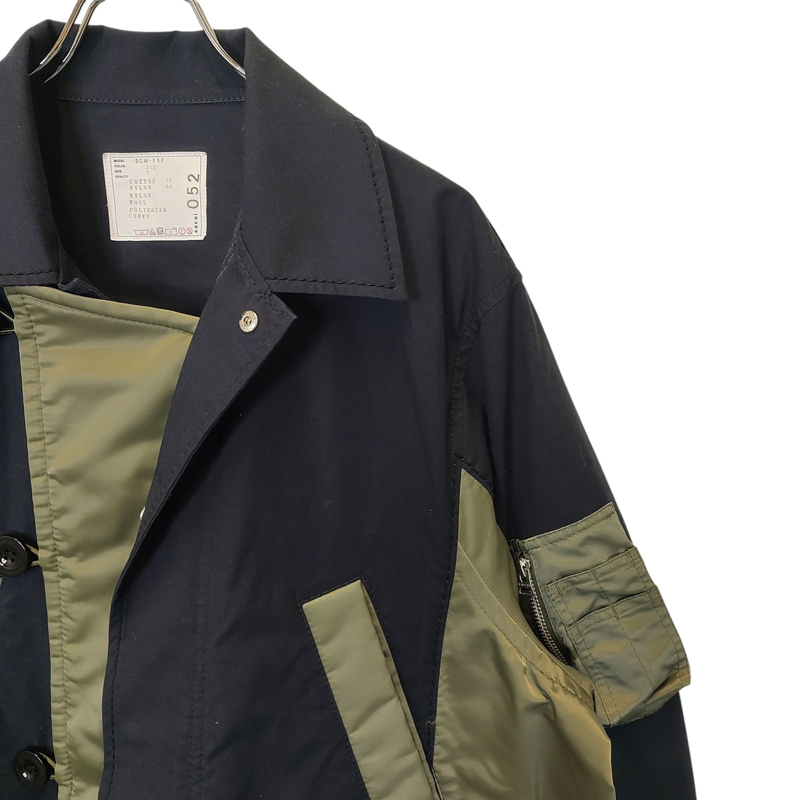sacai サカイ 23SS ミリタリー ドッキング コート SCM-052 2 ネイビー