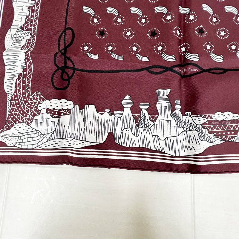中古 HERMES エルメス バンダナ55 カレ Les Canyons Etoiles/峡谷から