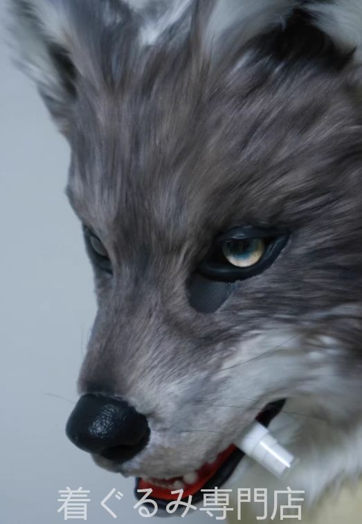 狼 リアル マスク 着ぐるみ ヘッド 全頭 ヘッド ケモノ ファースーツ
