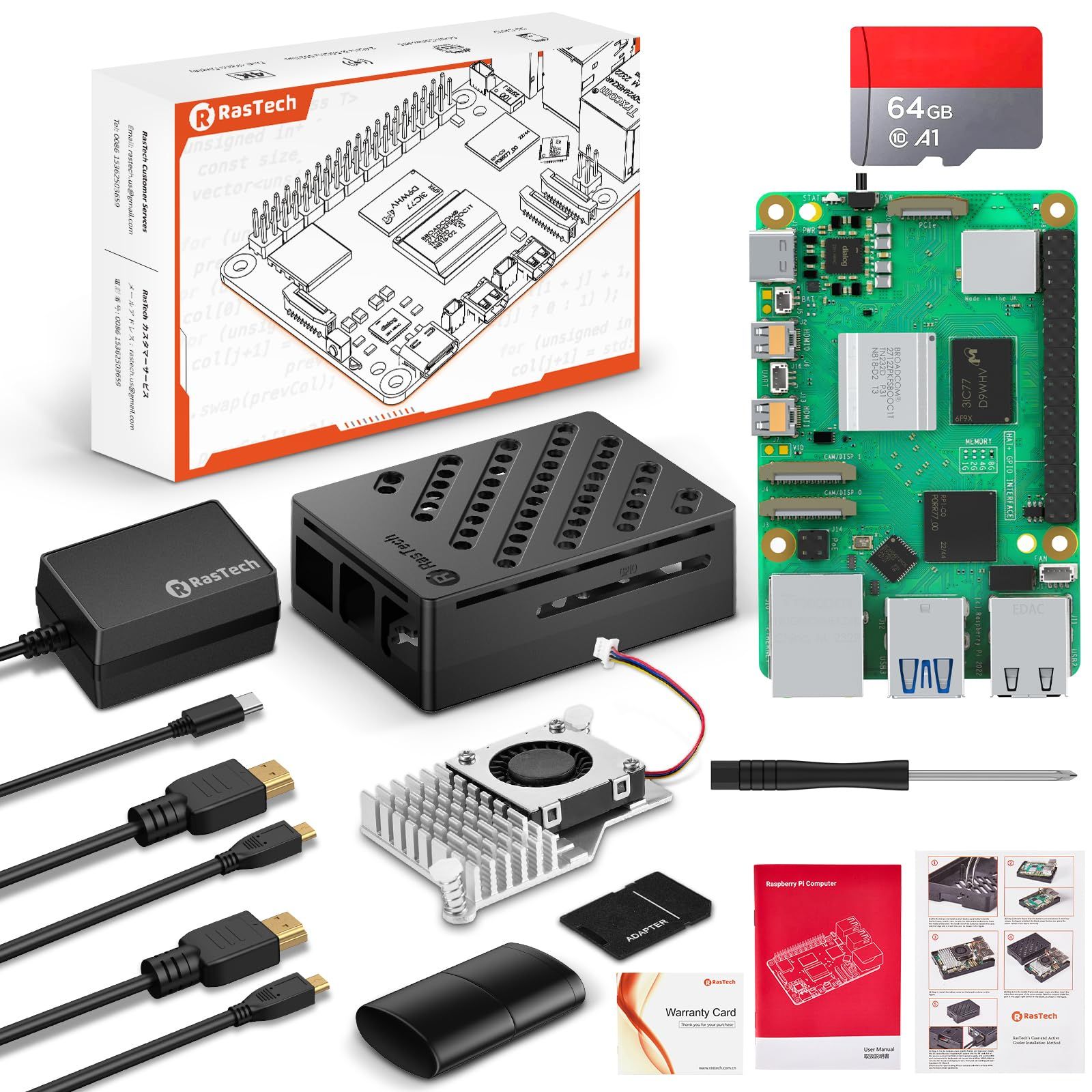 新品 RasTech Raspberry Pi 4 8GB セット RasTech Raspberry Pi 4