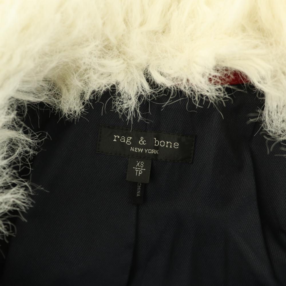 ラグ&ボーン RAG&BONE 襟フェイクファー付き Pコート 金ボタン XS