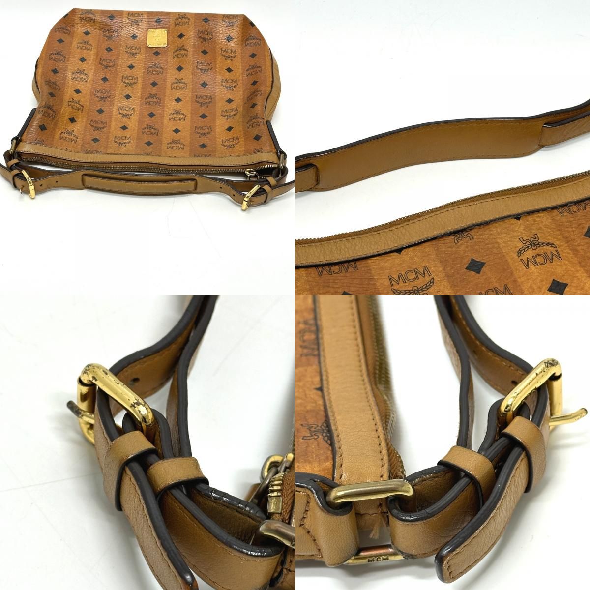 MCM エムシーエム ショルダーバッグ ヴィセトス柄 ストライプ レザー 
