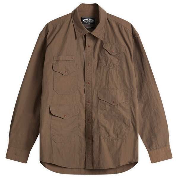 フリズムワークス メンズ トップス シャツ ナイロン Frizmworks Nylon Utility Overshirt Brown ブラウン