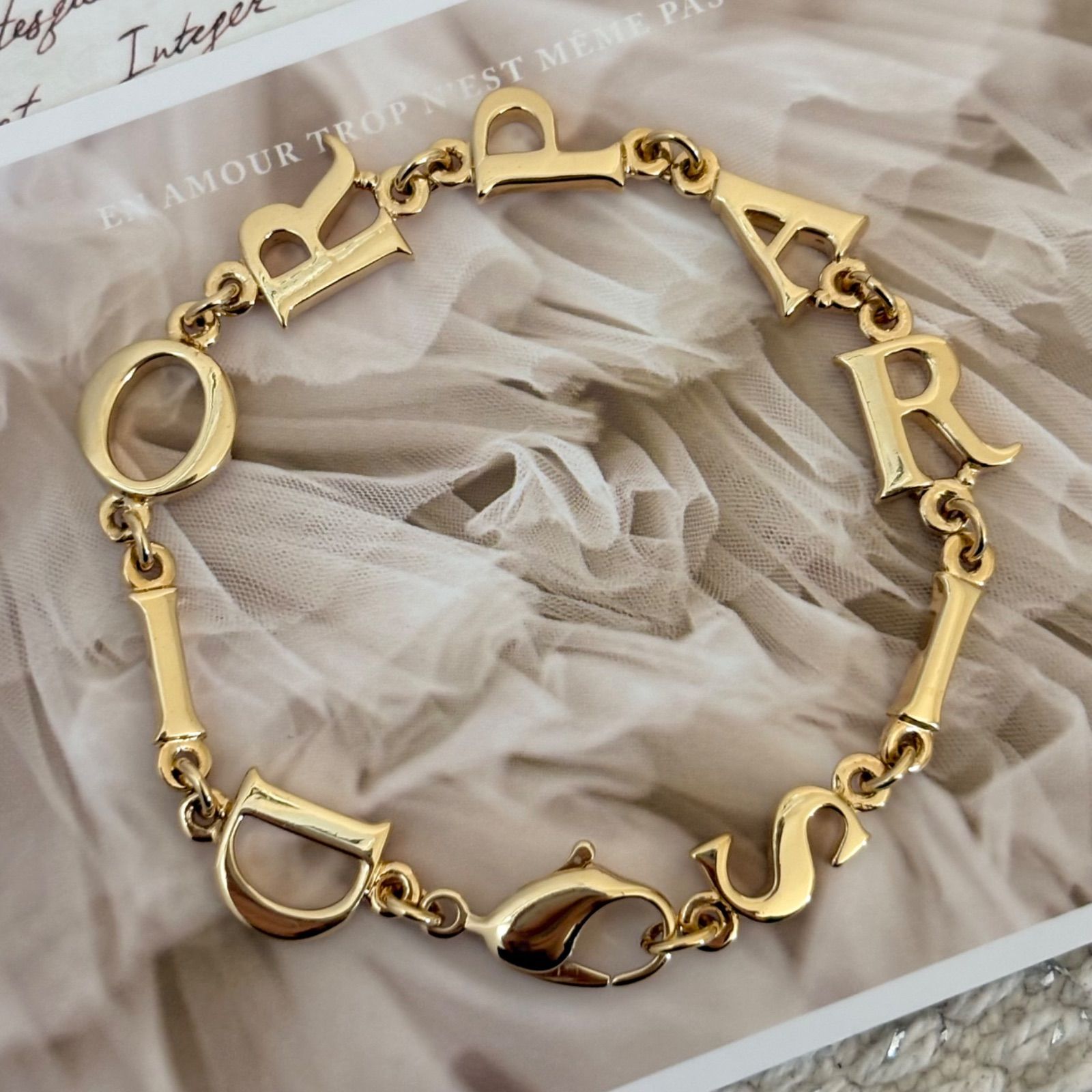 美品クリスチャンディオール CDロゴブレスレット ヴィンテージ Dior 